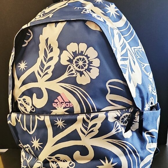 NWT ADIDAS x FARM Rio Collab nylon Backpack floral Blue and white - Picture 2 of 7